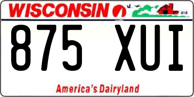 WI license plate 875XUI