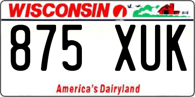 WI license plate 875XUK