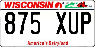 WI license plate 875XUP