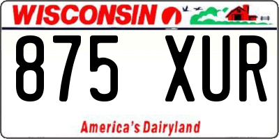WI license plate 875XUR