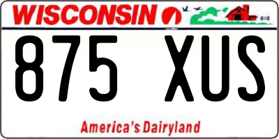 WI license plate 875XUS