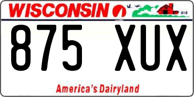 WI license plate 875XUX
