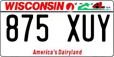 WI license plate 875XUY