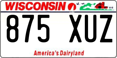 WI license plate 875XUZ