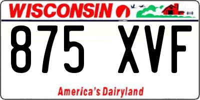 WI license plate 875XVF