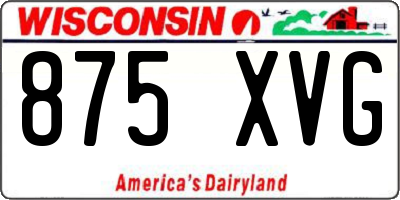 WI license plate 875XVG