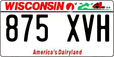 WI license plate 875XVH