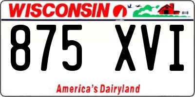 WI license plate 875XVI