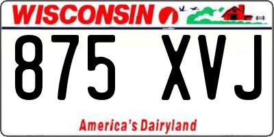 WI license plate 875XVJ