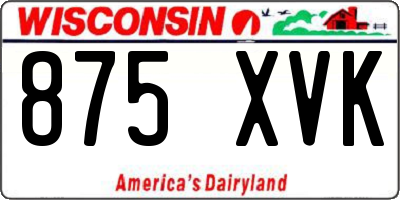 WI license plate 875XVK