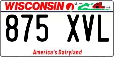 WI license plate 875XVL