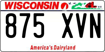 WI license plate 875XVN