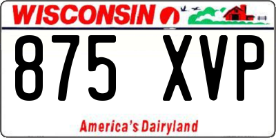 WI license plate 875XVP