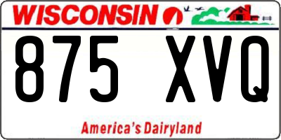 WI license plate 875XVQ