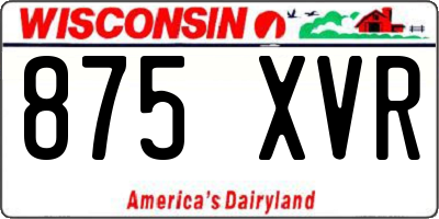 WI license plate 875XVR