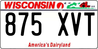 WI license plate 875XVT