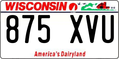WI license plate 875XVU