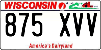 WI license plate 875XVV