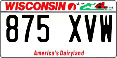 WI license plate 875XVW