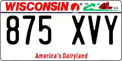 WI license plate 875XVY