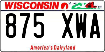 WI license plate 875XWA