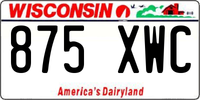 WI license plate 875XWC
