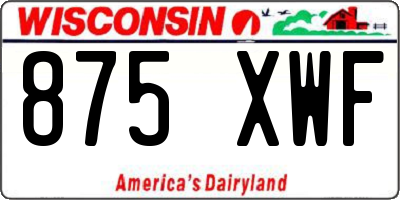 WI license plate 875XWF