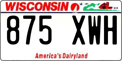 WI license plate 875XWH