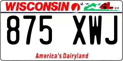 WI license plate 875XWJ