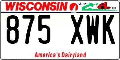 WI license plate 875XWK