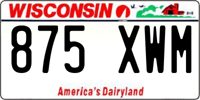 WI license plate 875XWM