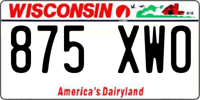 WI license plate 875XWO