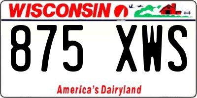 WI license plate 875XWS