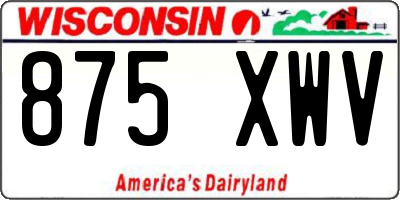WI license plate 875XWV