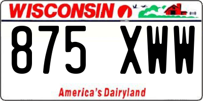 WI license plate 875XWW