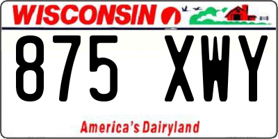 WI license plate 875XWY