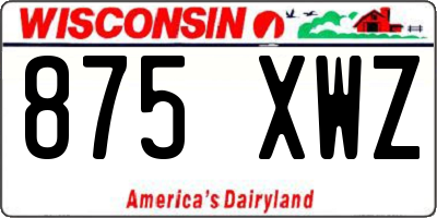 WI license plate 875XWZ
