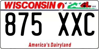 WI license plate 875XXC