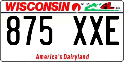 WI license plate 875XXE