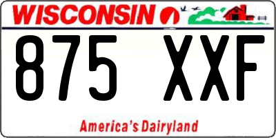 WI license plate 875XXF