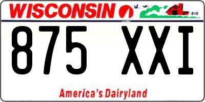 WI license plate 875XXI