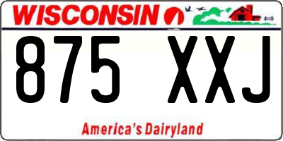 WI license plate 875XXJ