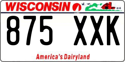 WI license plate 875XXK