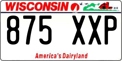 WI license plate 875XXP