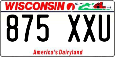 WI license plate 875XXU