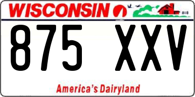 WI license plate 875XXV