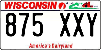 WI license plate 875XXY