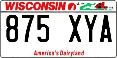 WI license plate 875XYA