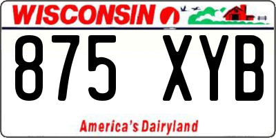 WI license plate 875XYB