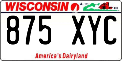WI license plate 875XYC